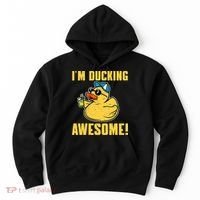 Funny Rubber Ducky Saying Im Ducking Awesome Duckie Hoodie thumb 0