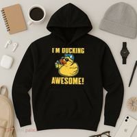 Funny Rubber Ducky Saying Im Ducking Awesome Duckie Hoodie thumb 3