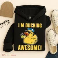 Funny Rubber Ducky Saying Im Ducking Awesome Duckie Hoodie thumb 4