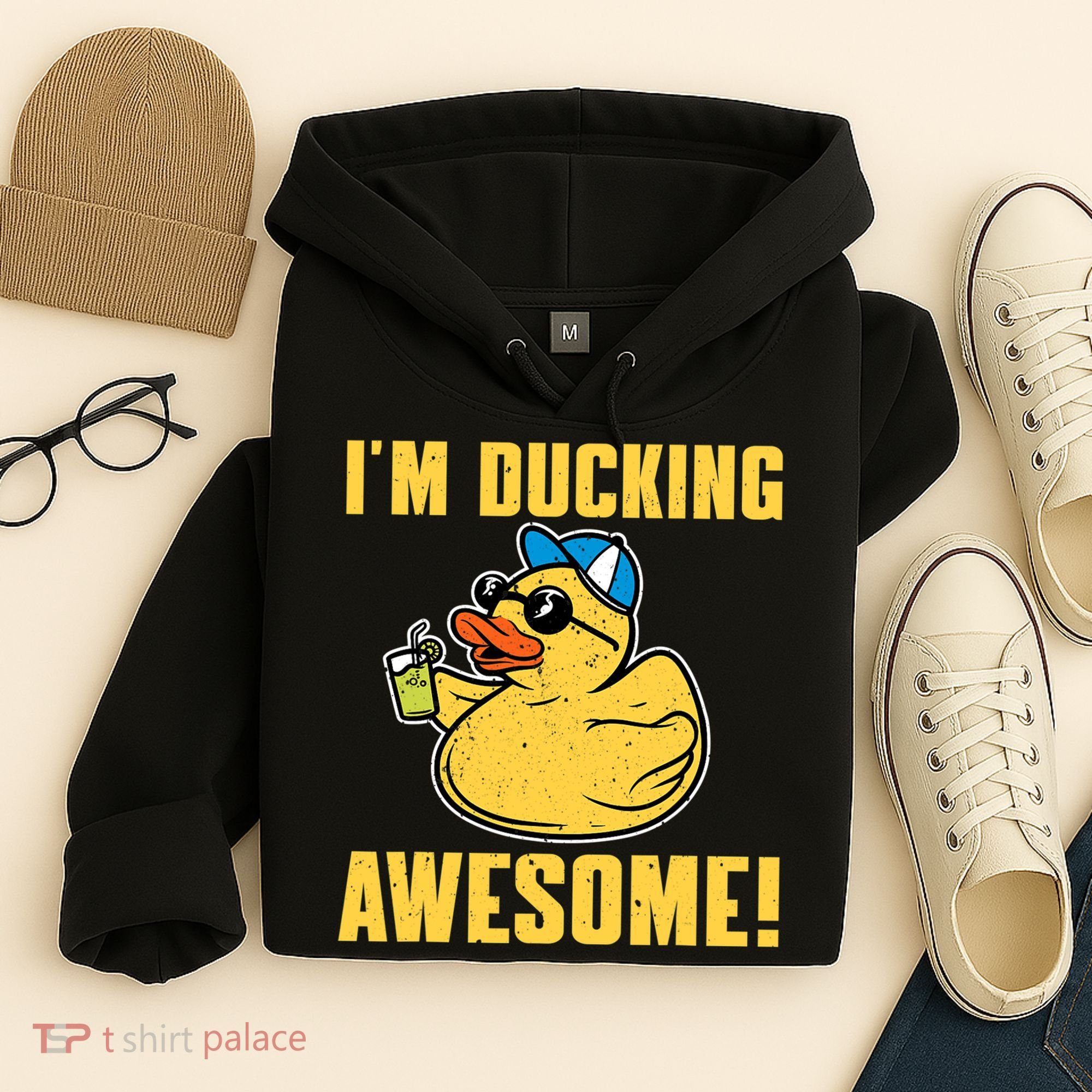 Funny Rubber Ducky Saying Im Ducking Awesome Duckie Hoodie