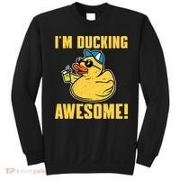 Funny Rubber Ducky Saying Im Ducking Awesome Duckie Sweatshirt thumb 0