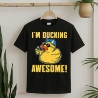 Funny Rubber Ducky Saying Im Ducking Awesome Duckie T-Shirt thumb 2