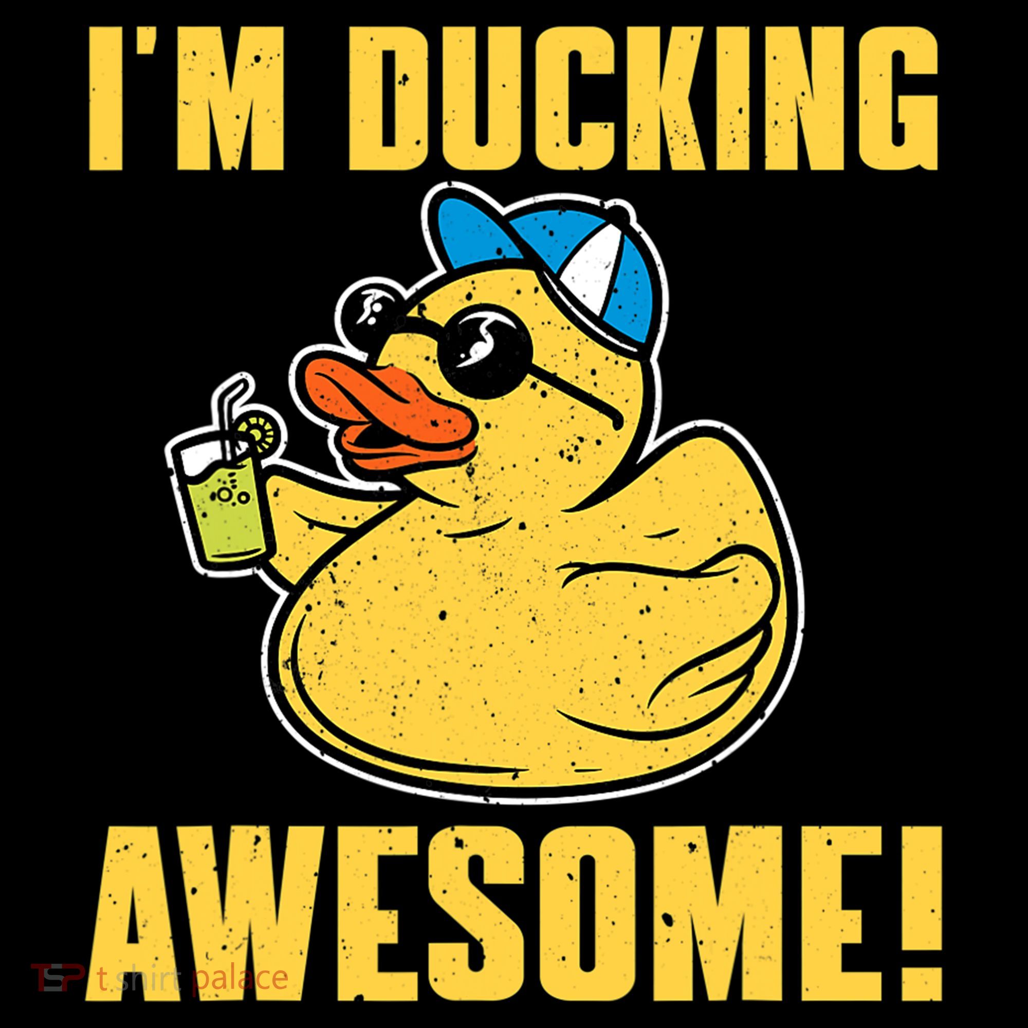 Funny Rubber Ducky Saying Im Ducking Awesome Duckie Women's Hoodie