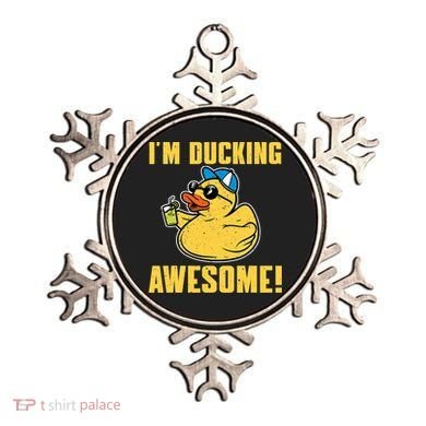 Funny Rubber Ducky Saying Im Ducking Awesome Duckie Ornament