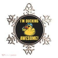 Funny Rubber Ducky Saying Im Ducking Awesome Duckie Ornament thumb 0