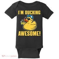 Funny Rubber Ducky Saying Im Ducking Awesome Duckie Baby Bodysuit thumb 0