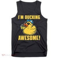 Funny Rubber Ducky Saying Im Ducking Awesome Duckie Tank Top thumb 0
