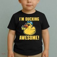 Funny Rubber Ducky Saying Im Ducking Awesome Duckie Toddler T-Shirt thumb 2