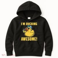 Funny Rubber Ducky Saying Im Ducking Awesome Duckie Kids Hoodie thumb 0