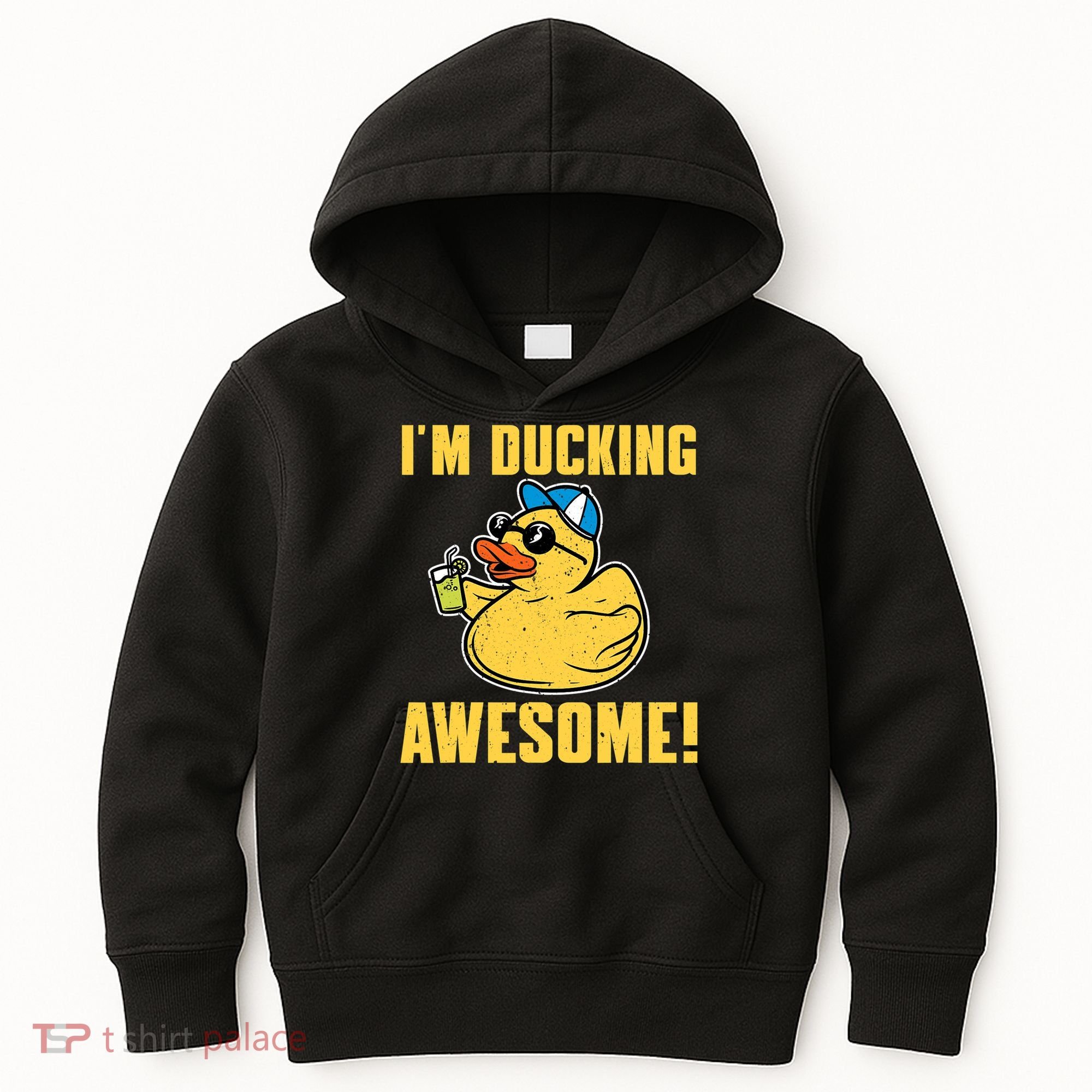 Funny Rubber Ducky Saying Im Ducking Awesome Duckie Kids Hoodie