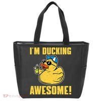 Funny Rubber Ducky Saying Im Ducking Awesome Duckie Tote Bag thumb 0