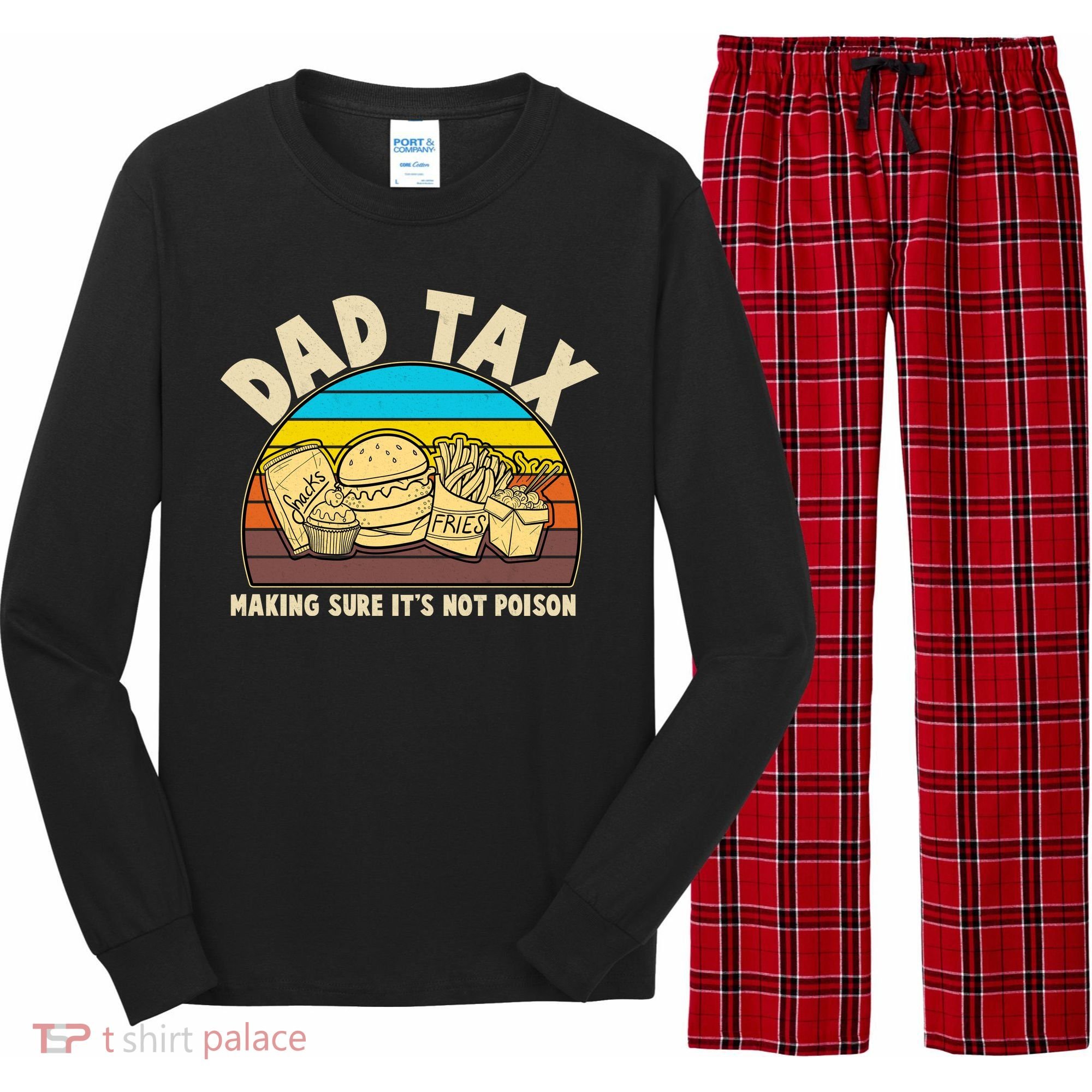 Funny Retro Dad Tax Making Sure Its Not Poison Long Sleeve Pajama Set