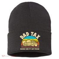 Funny Retro Dad Tax Making Sure Its Not Poison Sustainable Knit Beanie thumb 0