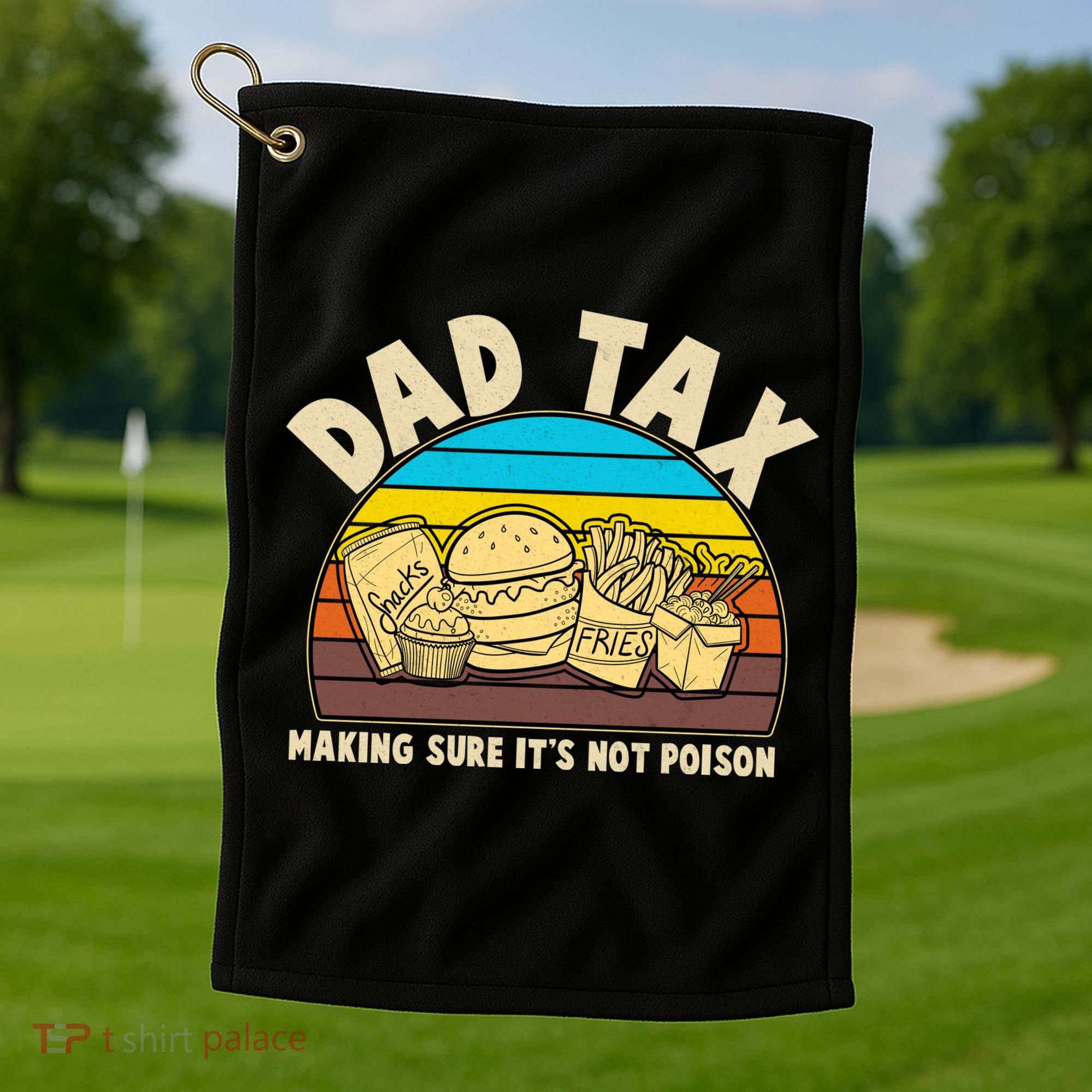 Funny Retro Dad Tax Making Sure Its Not Poison Golf Towel
