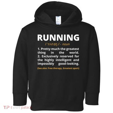 Funny Running Definition Noun Runner Track Field Gift Coach Toddler Hoodie