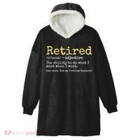 Funny Retired Definition Funny Retirement Hooded Wearable Blanket thumb 0