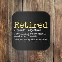 Funny Retired Definition Funny Retirement Coaster thumb 0