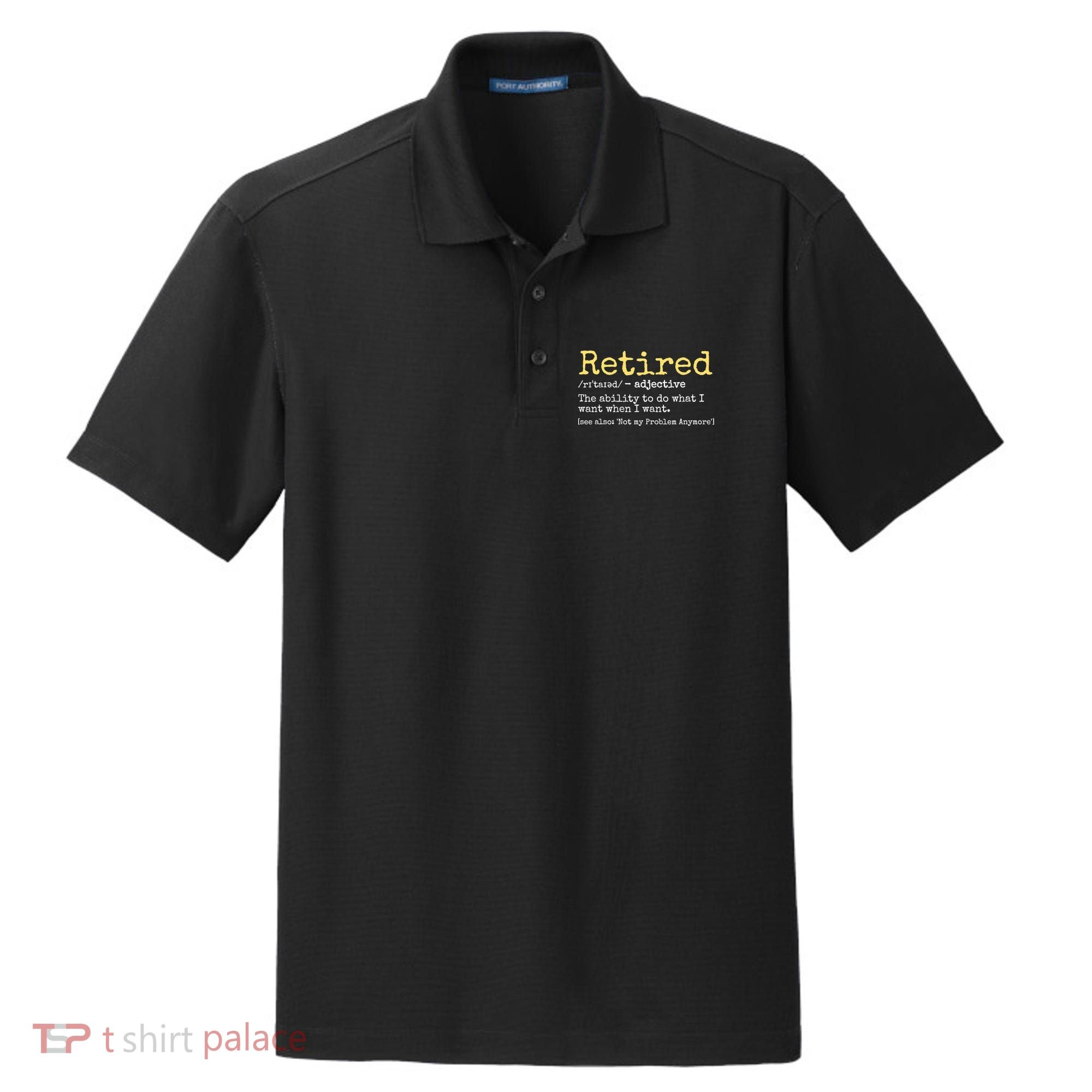 Funny Retired Definition Funny Retirement Dry Zone Grid Polo