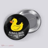 Funny Rubber Duck Spirit Animal Button thumb 0