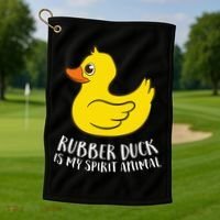Funny Rubber Duck Spirit Animal Golf Towel thumb 1