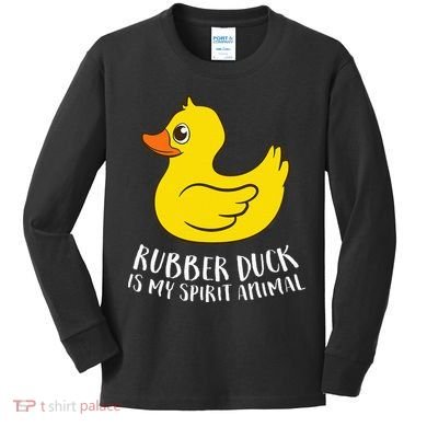 Funny Rubber Duck Spirit Animal Kids Long Sleeve Shirt