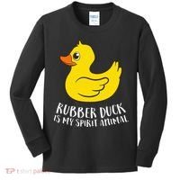 Funny Rubber Duck Spirit Animal Kids Long Sleeve Shirt thumb 0