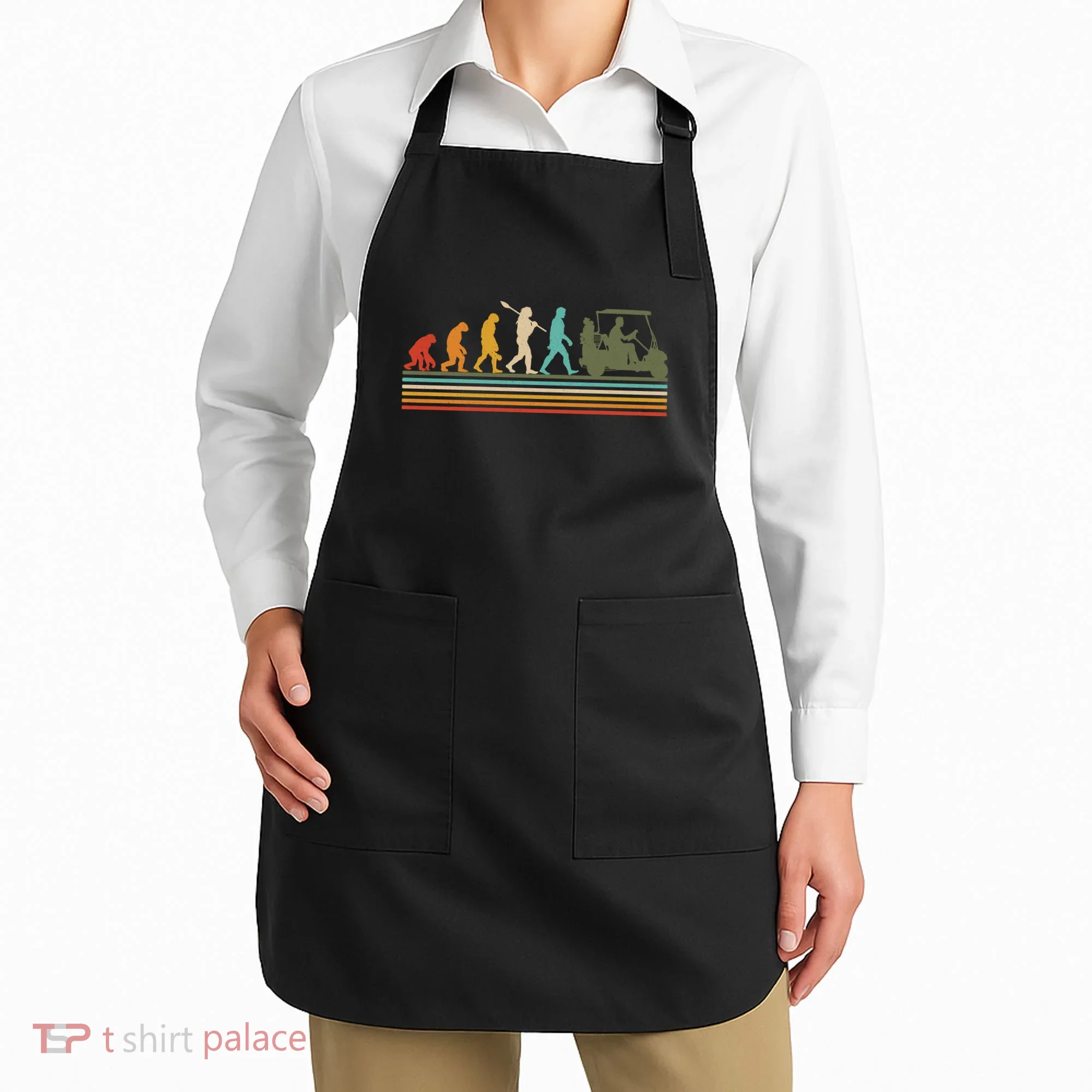 Funny Retro Evolution Of A Golfer Apron