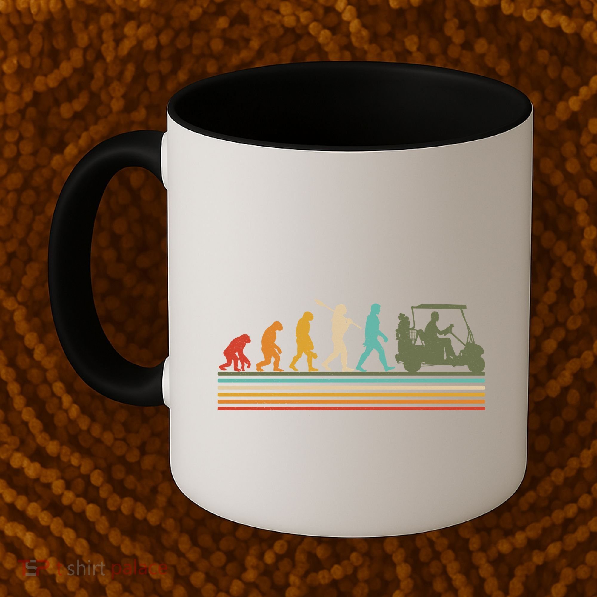 Funny Retro Evolution Of A Golfer Coffee Mug