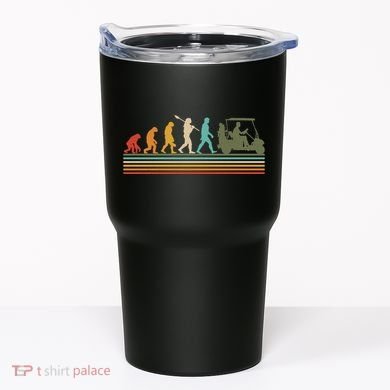 Funny Retro Evolution Of A Golfer Tumbler