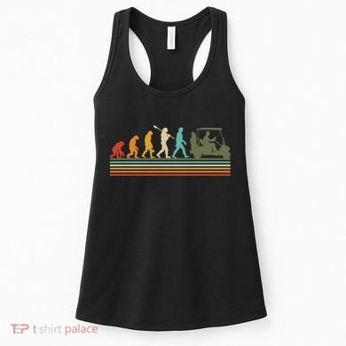 Funny Retro Evolution Of A Golfer Women's Tank Top