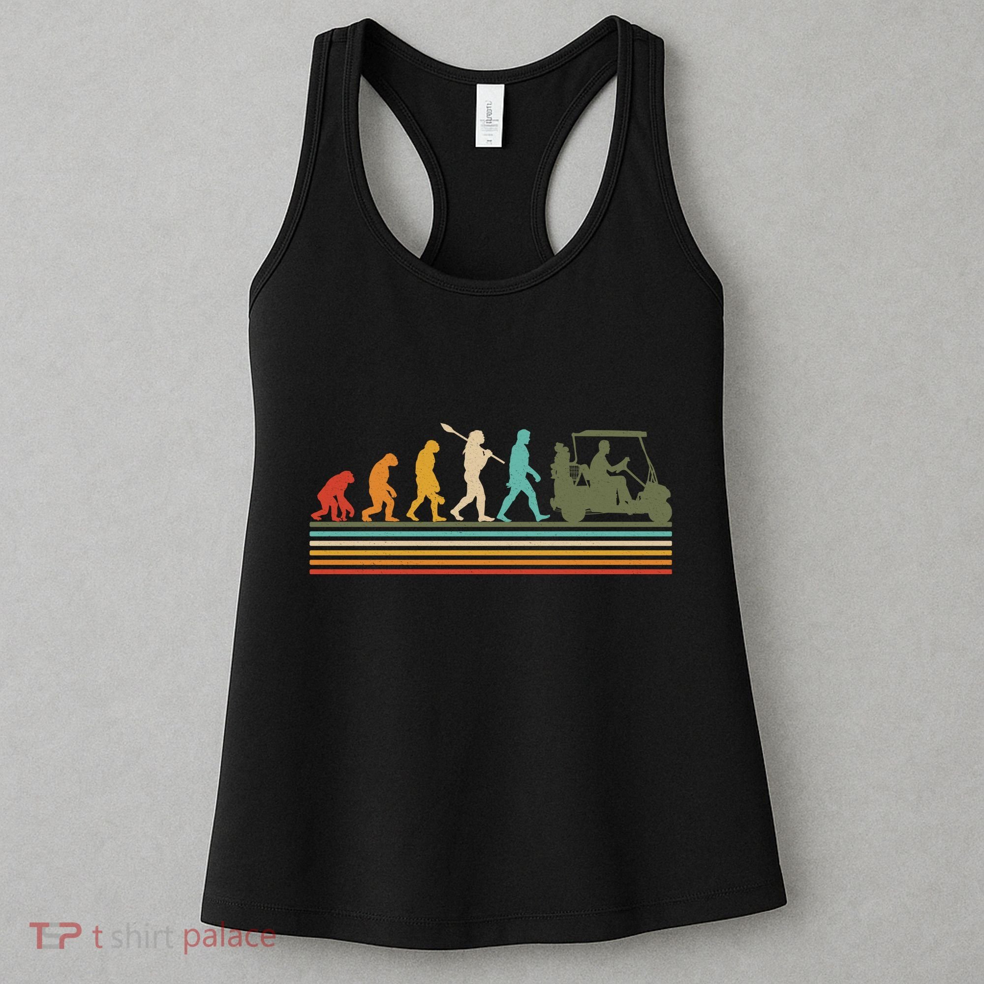 Funny Retro Evolution Of A Golfer Women's Tank Top