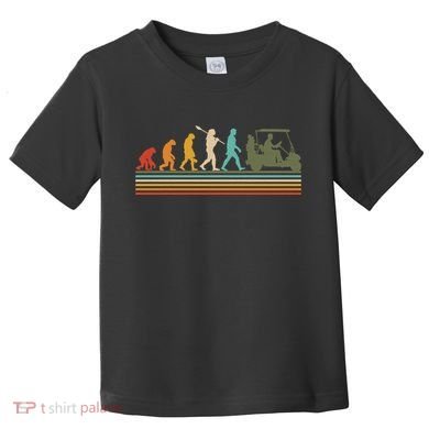 Funny Retro Evolution Of A Golfer Toddler T-Shirt
