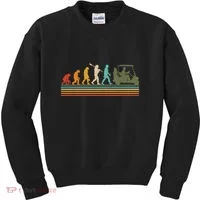Funny Retro Evolution Of A Golfer Kids Sweatshirt thumb 0