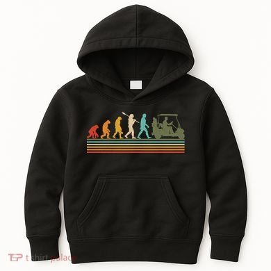 Funny Retro Evolution Of A Golfer Kids Hoodie
