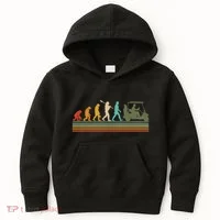 Funny Retro Evolution Of A Golfer Kids Hoodie thumb 0