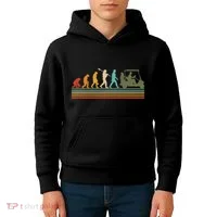 Funny Retro Evolution Of A Golfer Kids Hoodie thumb 4