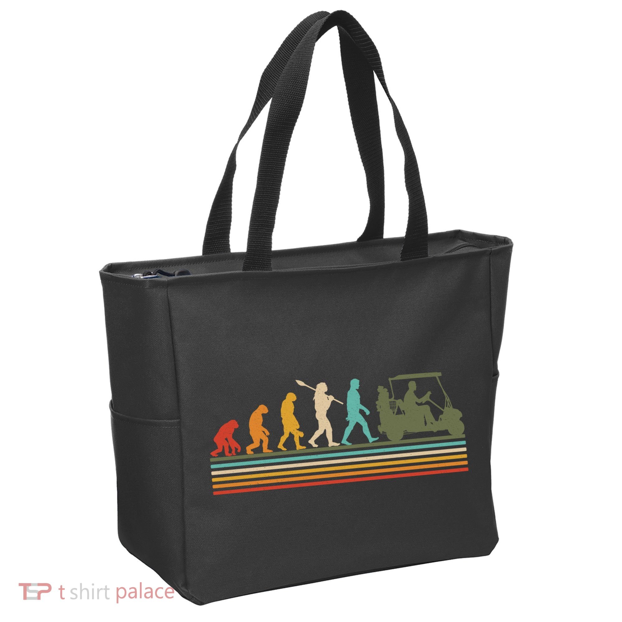 Funny Retro Evolution Of A Golfer Tote Bag