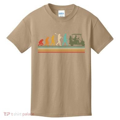 Funny Retro Evolution Of A Golfer Kids T-Shirt