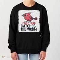 Funny Red Early Bird Costume For Worm Idiom Speech Lovers Women's Sweatshirt thumb 0