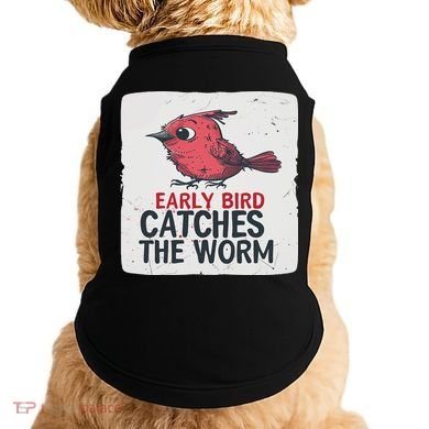 Funny Red Early Bird Costume For Worm Idiom Speech Lovers Doggie Tank
