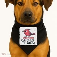 Funny Red Early Bird Costume For Worm Idiom Speech Lovers USA-Made Doggie Bandana thumb 1