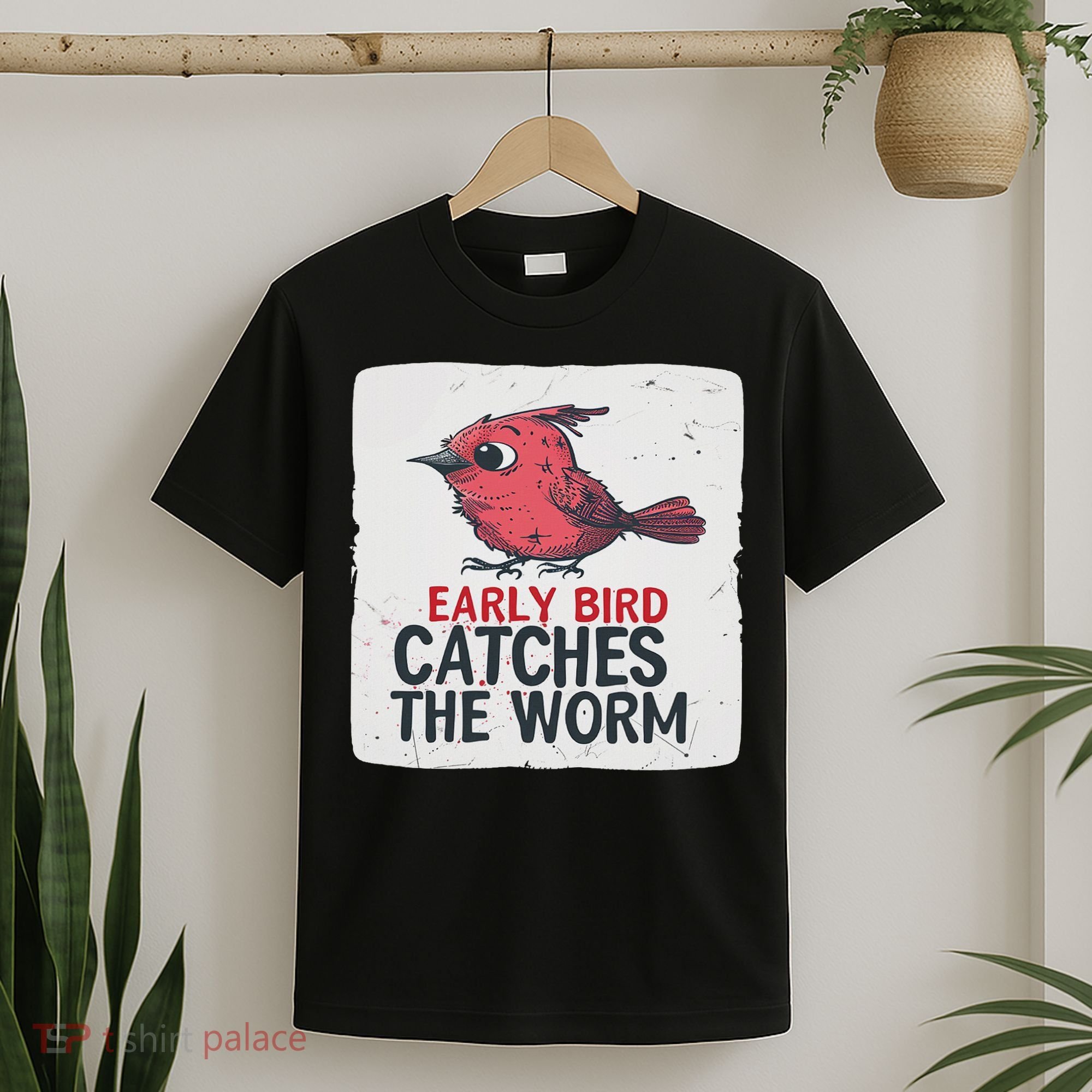 Funny Red Early Bird Costume For Worm Idiom Speech Lovers T-Shirt