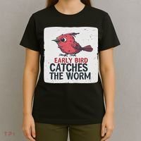 Funny Red Early Bird Costume For Worm Idiom Speech Lovers T-Shirt thumb 4