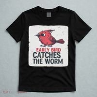 Funny Red Early Bird Costume For Worm Idiom Speech Lovers T-Shirt thumb 5
