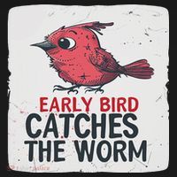 Funny Red Early Bird Costume For Worm Idiom Speech Lovers Button thumb 1