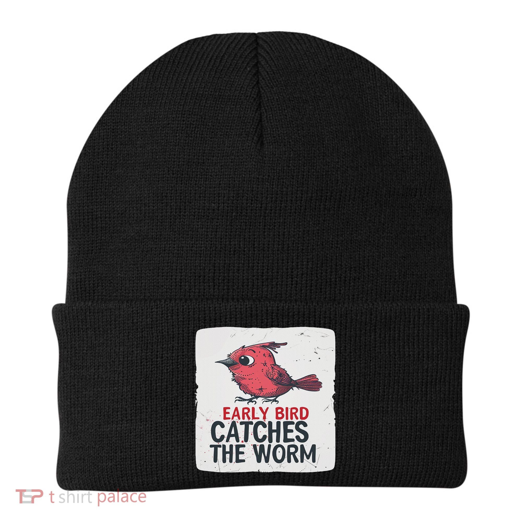 Funny Red Early Bird Costume For Worm Idiom Speech Lovers Beanie