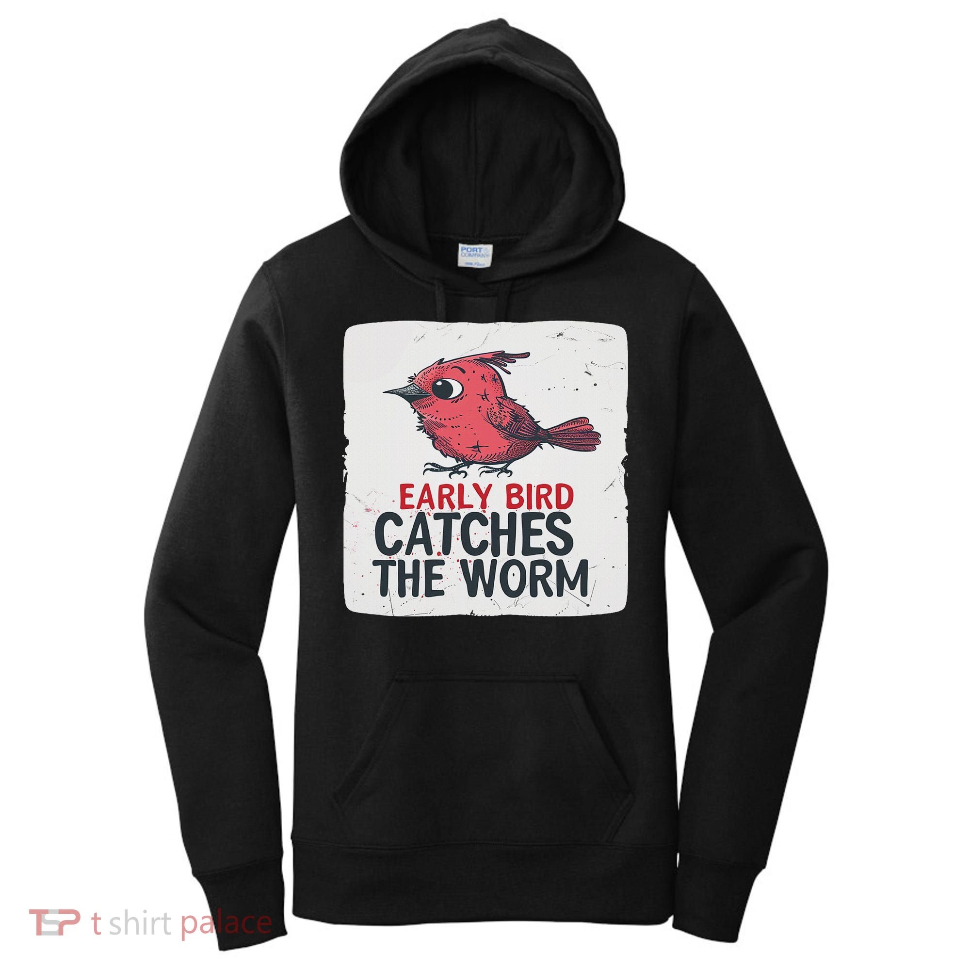 Funny Red Early Bird Costume For Worm Idiom Speech Lovers Women's Hoodie