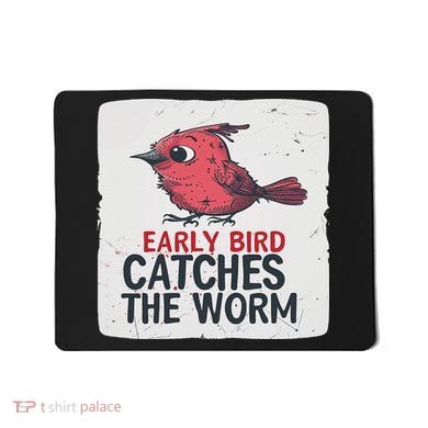 Funny Red Early Bird Costume For Worm Idiom Speech Lovers Mousepad