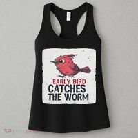 Funny Red Early Bird Costume For Worm Idiom Speech Lovers Women's Tank Top thumb 3