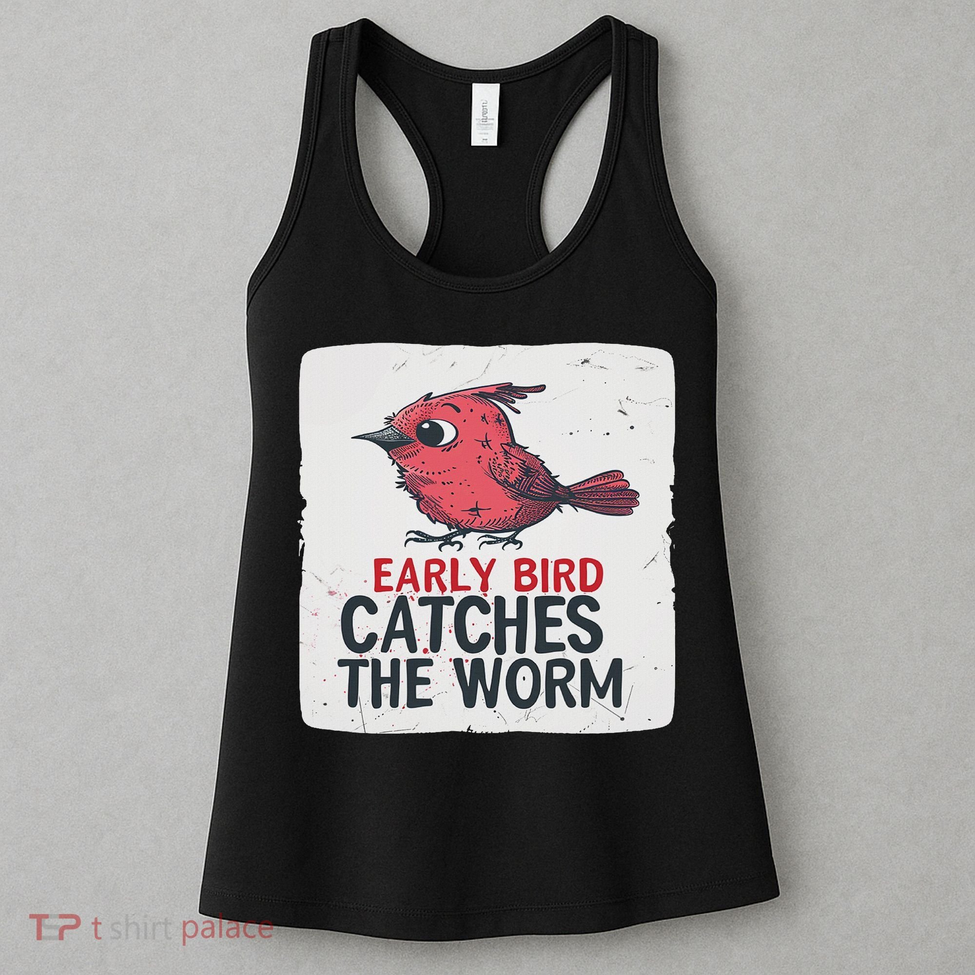 Funny Red Early Bird Costume For Worm Idiom Speech Lovers Women's Tank Top